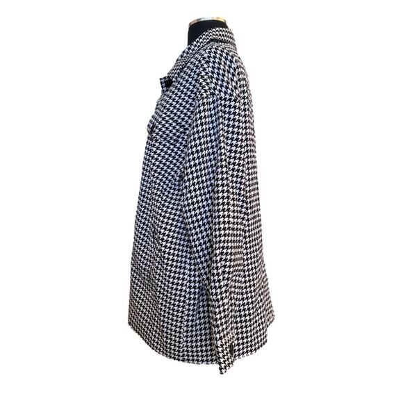 BCBGeneration Long Button Up Jacket Shacket Houndstooth Black White Office Sz M - Picture 8 of 16